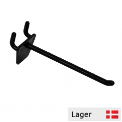 Single hook in black plastic, for round holes