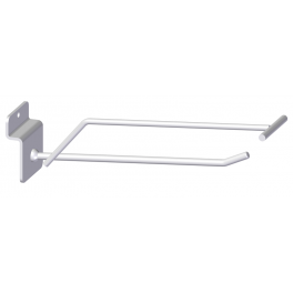 Single hook, with price arm, for slatted panels