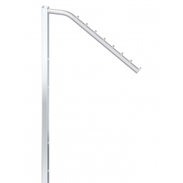 Sloping arm with 7 pins, H95cm, with 6 holes for 10cm, for garment stand