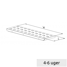 Perforeret stål pladehylde