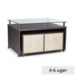 Sales podium with 4 drawers and glass top