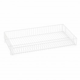 Separate upper shelf for stackable basket
