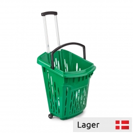 2 Wheel Plastic Shopping Basket 38 litres - with/without Logo