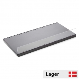 Acrilic barrier for sheet metal shelf 