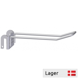 Double hook with plate bracket, for 6mm bar