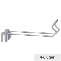 Double hook with limitation of theft, for 6mm bar