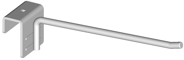 single hook for 50x20mm perforated backbar with not