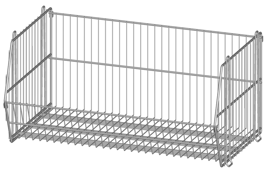 stackable basket with side panels depth 50cm height 41cm 01